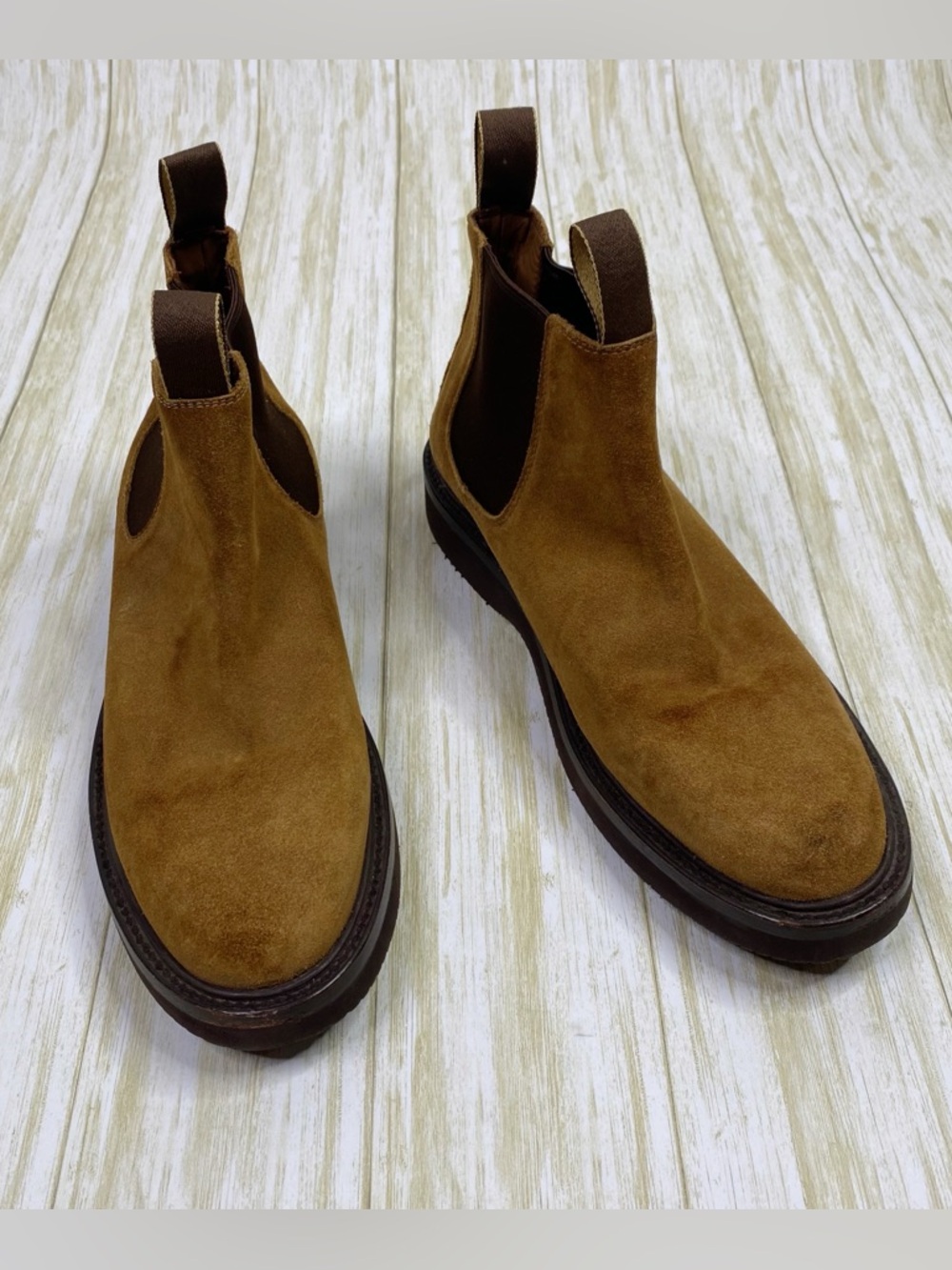 Rhodes Chestnut Suede Vibram Wedge Chelsea Boots